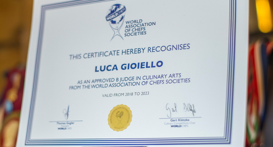 Luca Gioiello giudice della World Associations of Chefs Societies